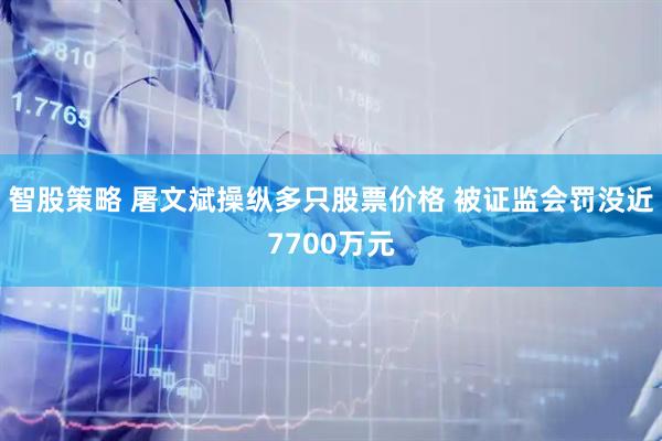 智股策略 屠文斌操纵多只股票价格 被证监会罚没近7700万元