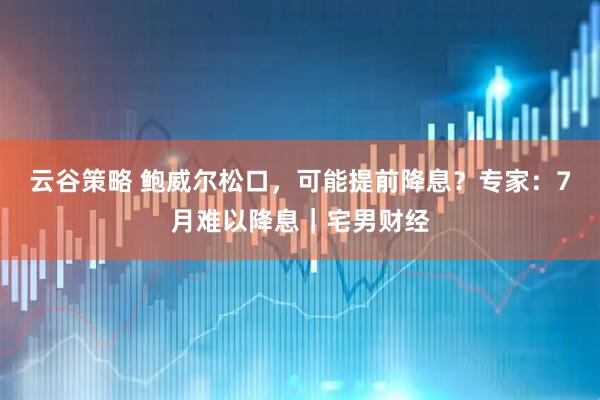 云谷策略 鲍威尔松口，可能提前降息？专家：7月难以降息｜宅男财经